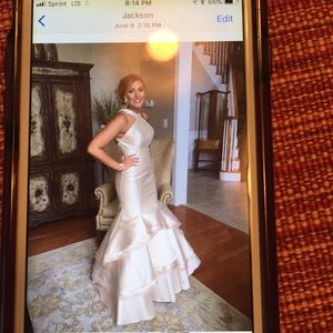 Champagne colored prom dress